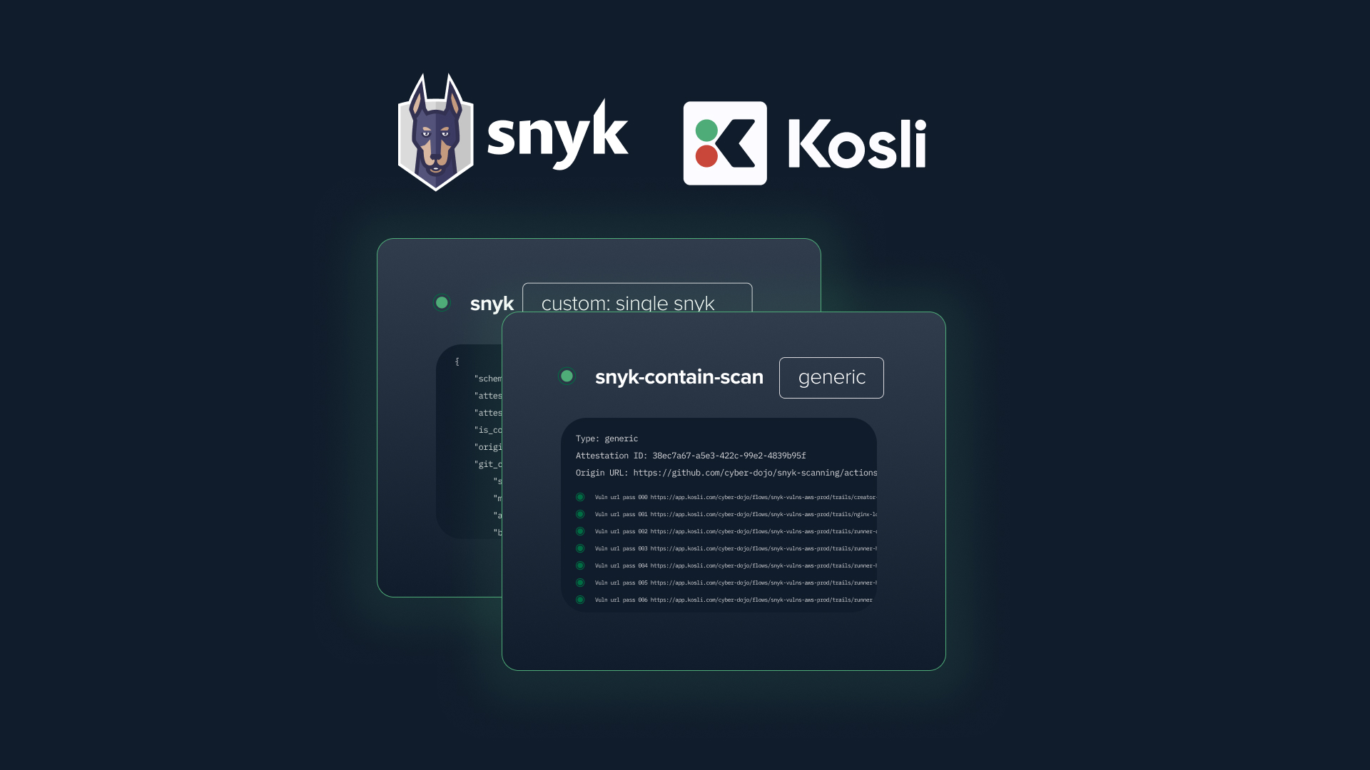 Snyk vulnerability compliance with kosli evaluate trail