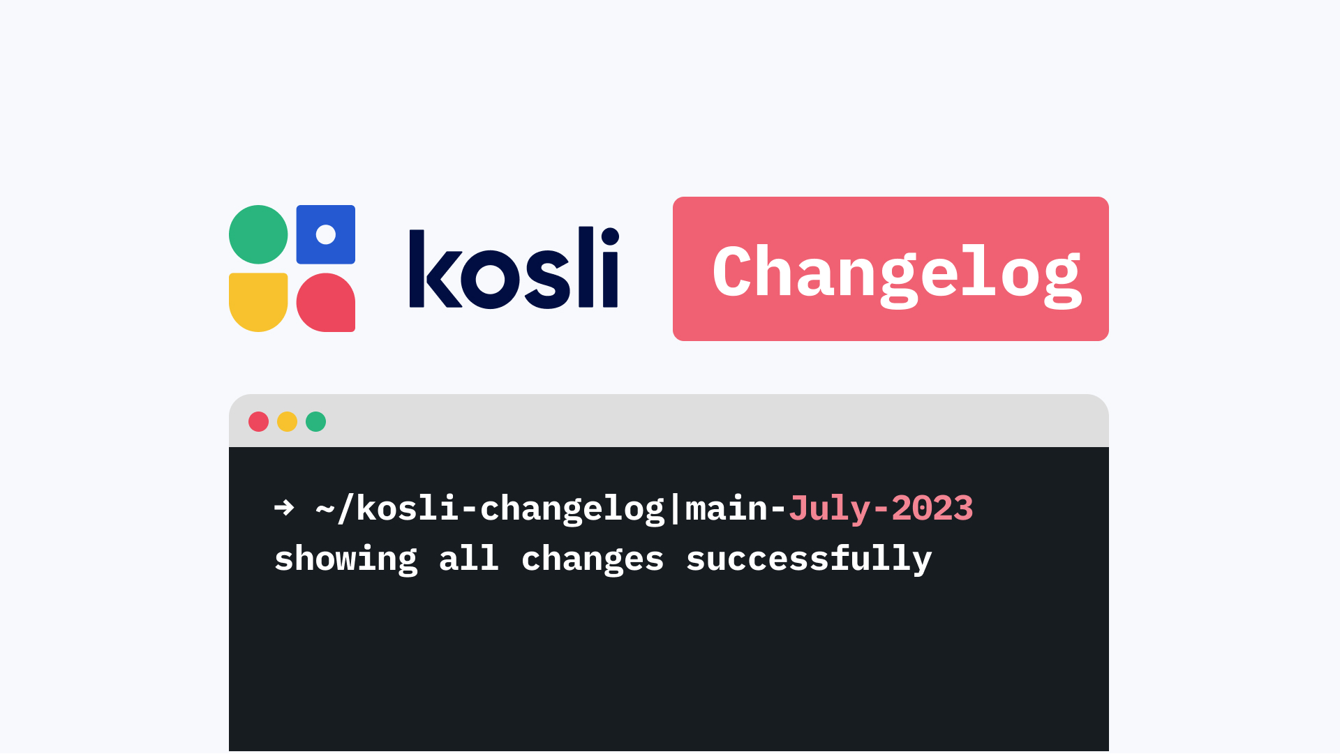 image that looks like a terminal with July changelog 2023 text in the terminal font