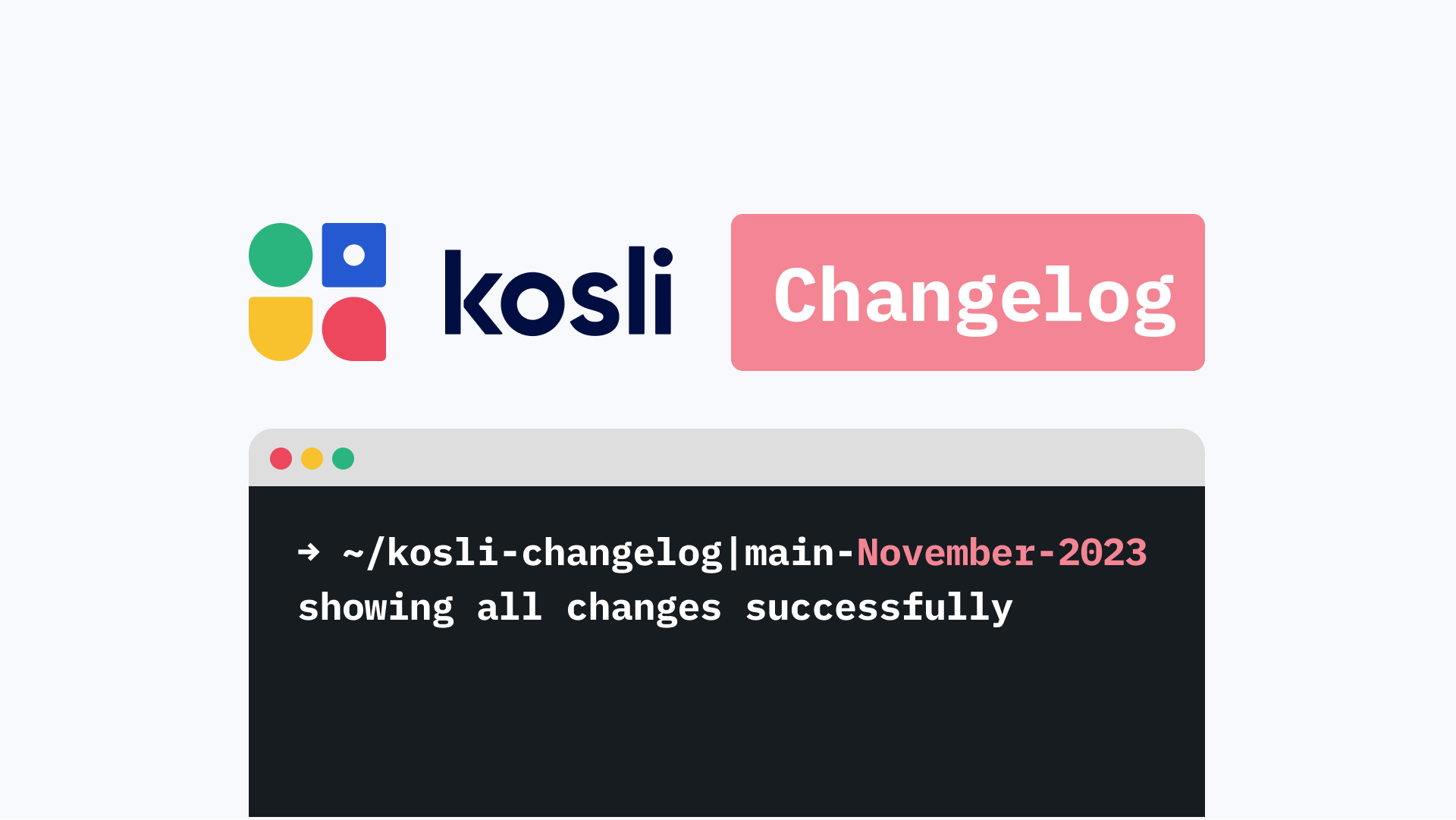 kosli changelog terminal november 2023