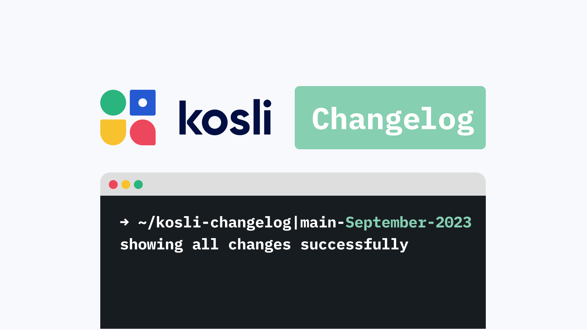 kosli changelog terminal september 2023