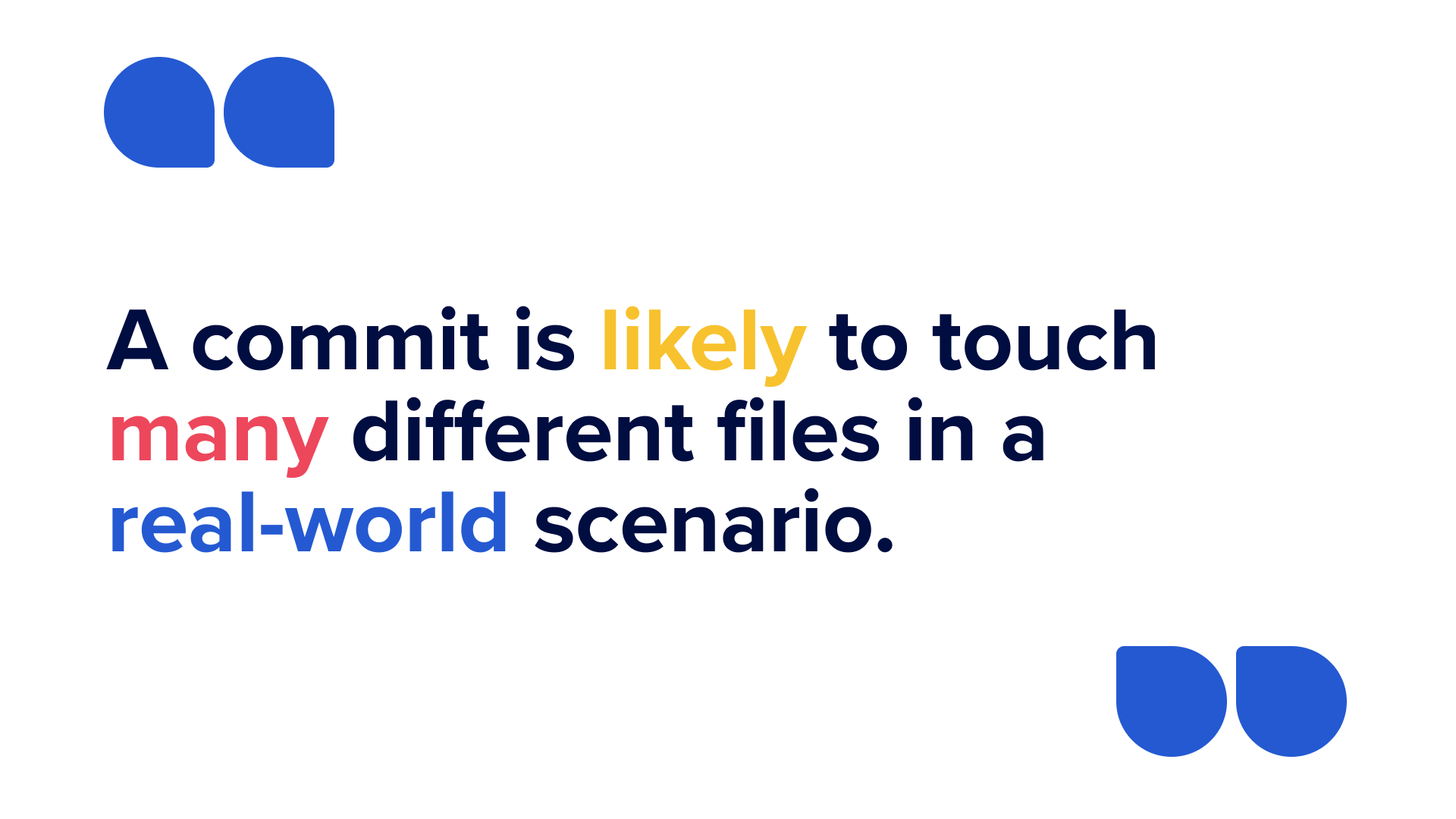 A commit is likely to touch many different files in a real-world scenario kosli quote
