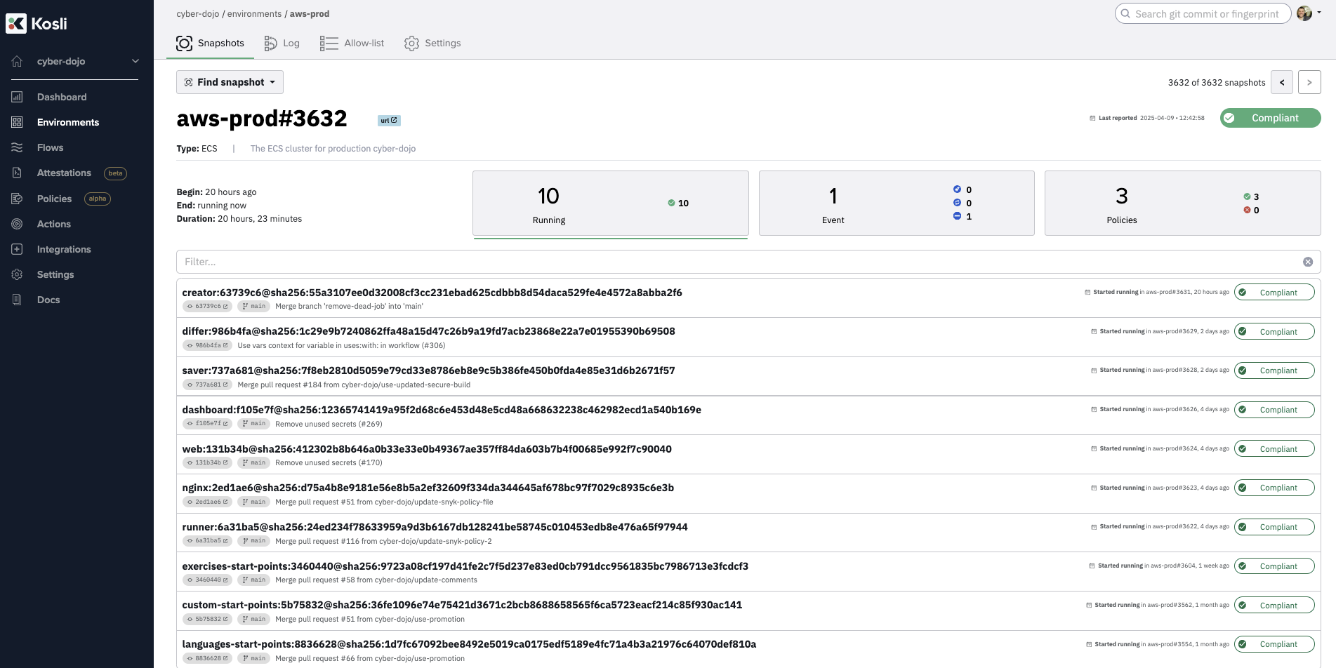 Automatically record runtime environments