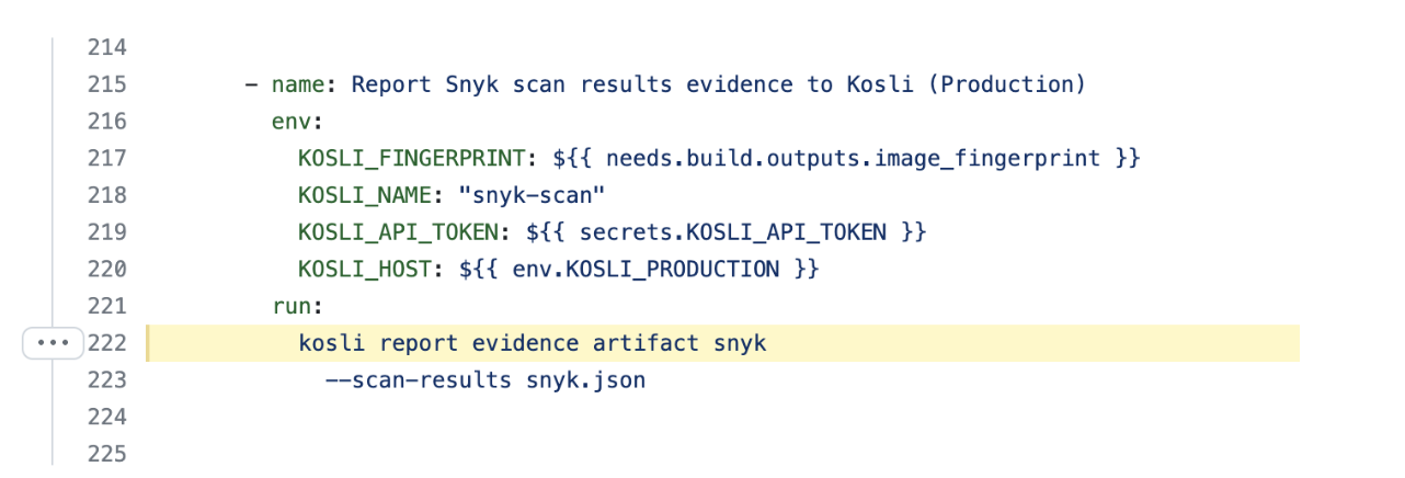 Report evidence for a Snyk scan using a Flow Attestation