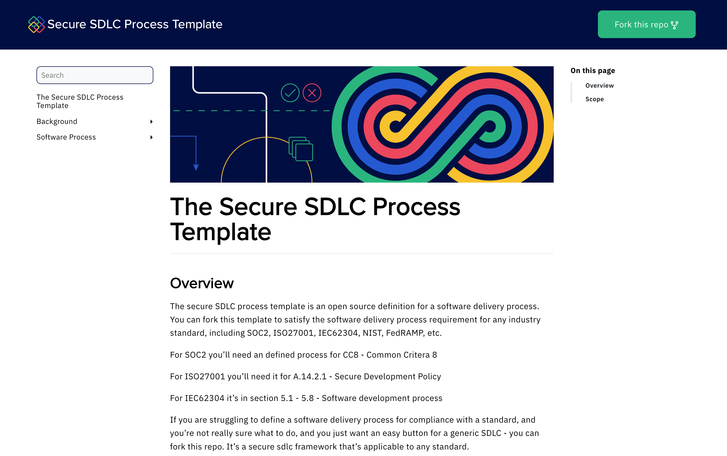 Secure SDLC Process Template introduction screengrab