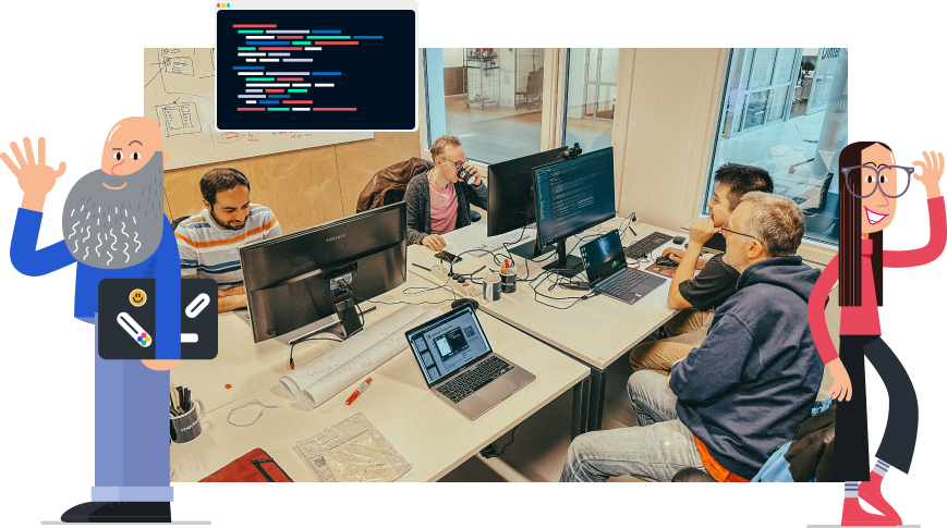 Kosli tech team working on a secret project