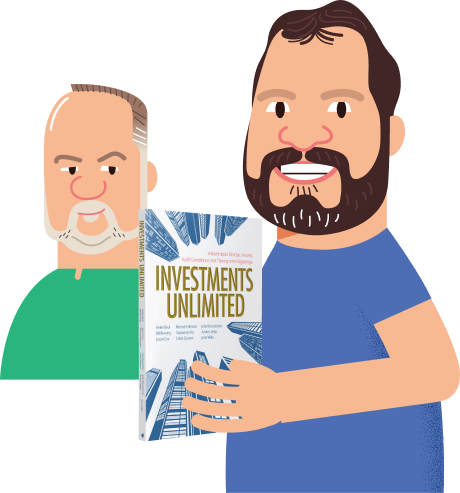 John Willis and Bill Bensing with Investments Unlimited Book