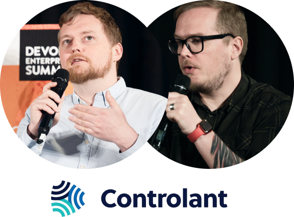 Jaimie Fryer and Heiðar profile pictures and Controlant logo