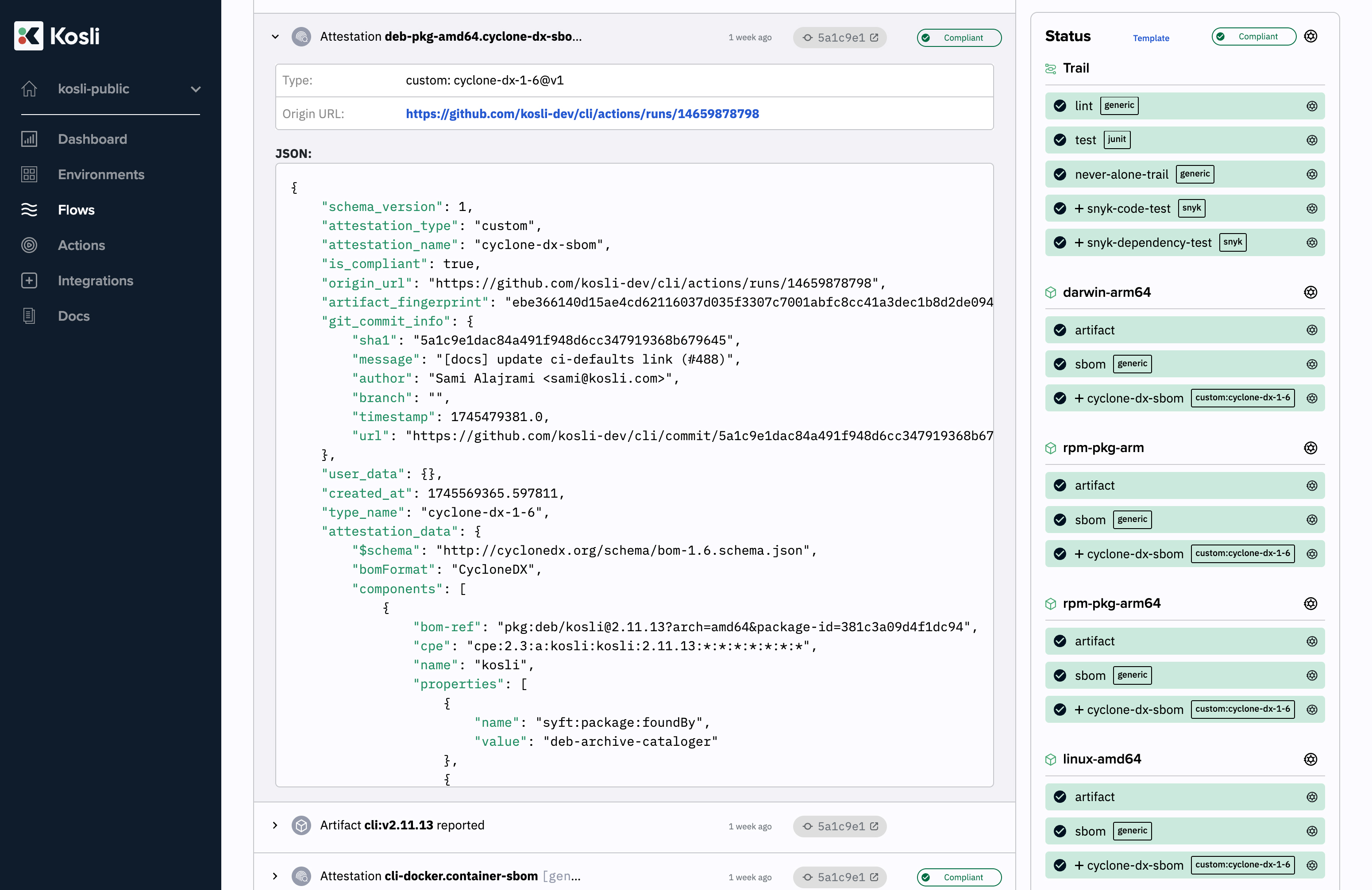 Centralize sigstore attestations, SBOM’s, and scans