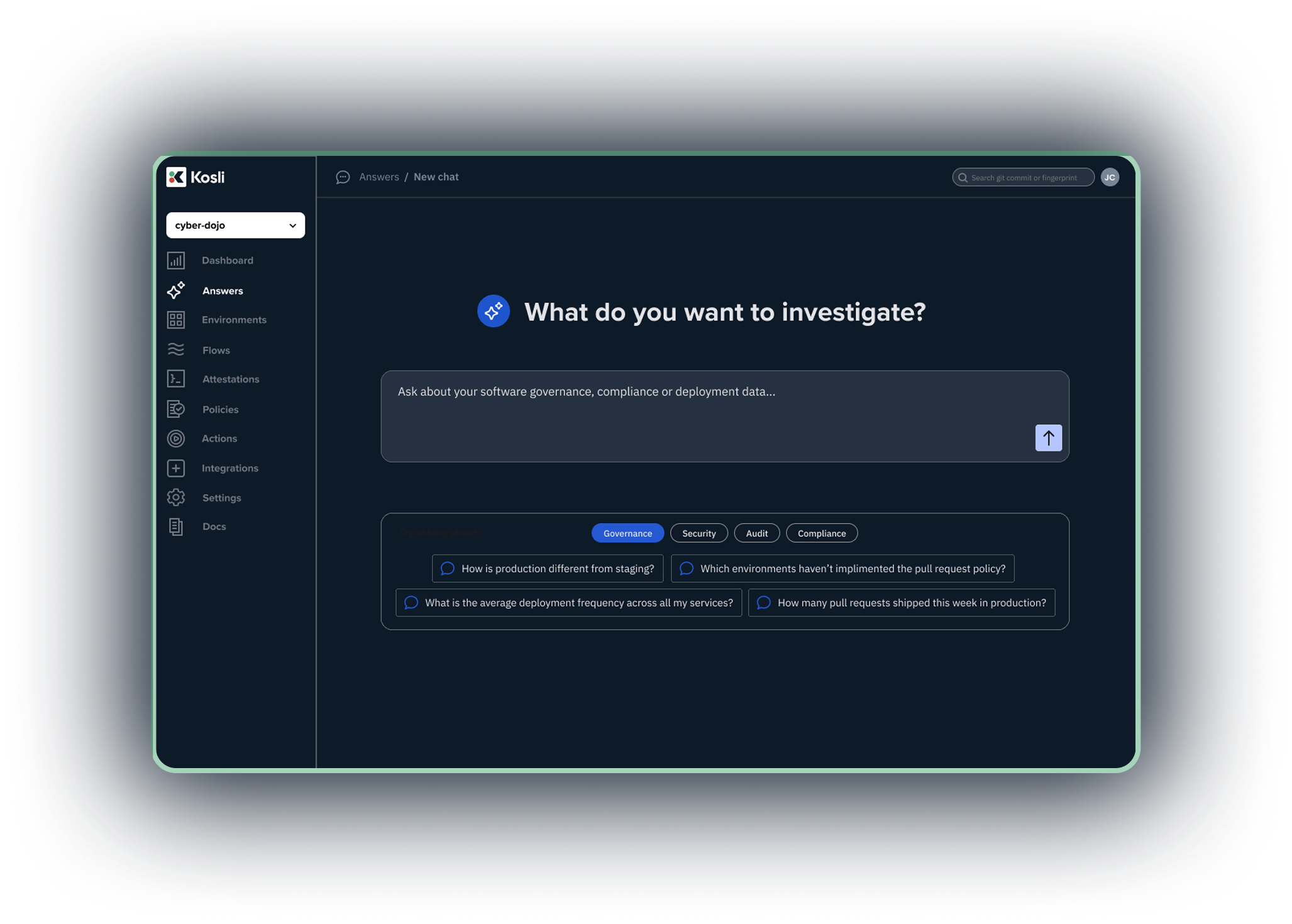 Kosli Answers<mark>.</mark> AI Reporting for SDLC Governance