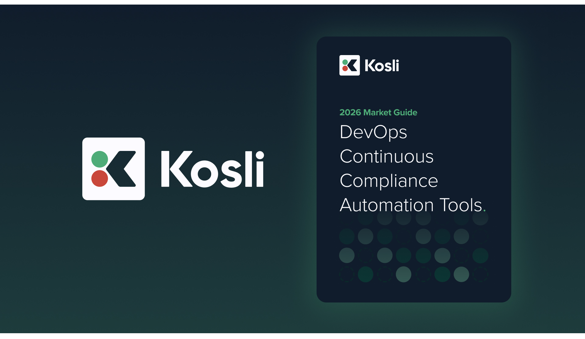 Kosli logo, Cover with: DevOps Continuous Compliance Automation Tools.
